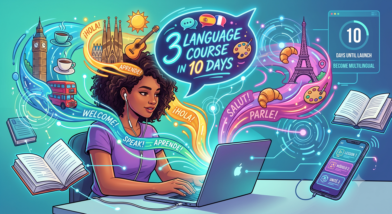 3 Languages in 10 Days Course!!